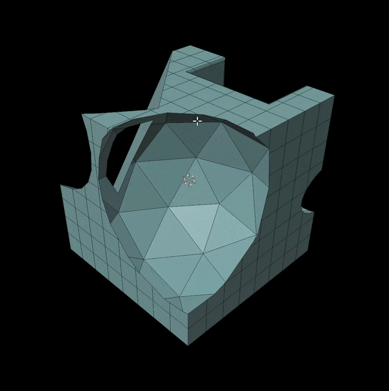 The rim of a curved cut selected in one double-click