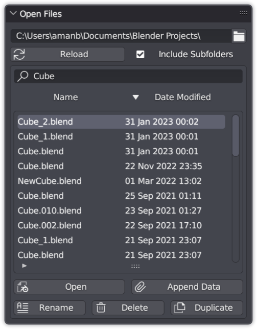 Quick Files Preview